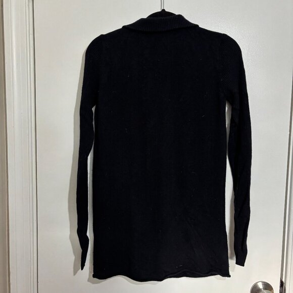 Tory Burch Cashmere Wool Blend Half Zip Sweater with Logo Pull Medium Black - Picture 2 of 5